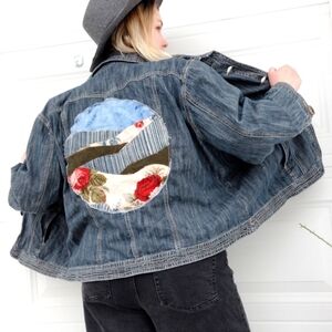 CJ Banks Upcycled Blue Denim Jacket